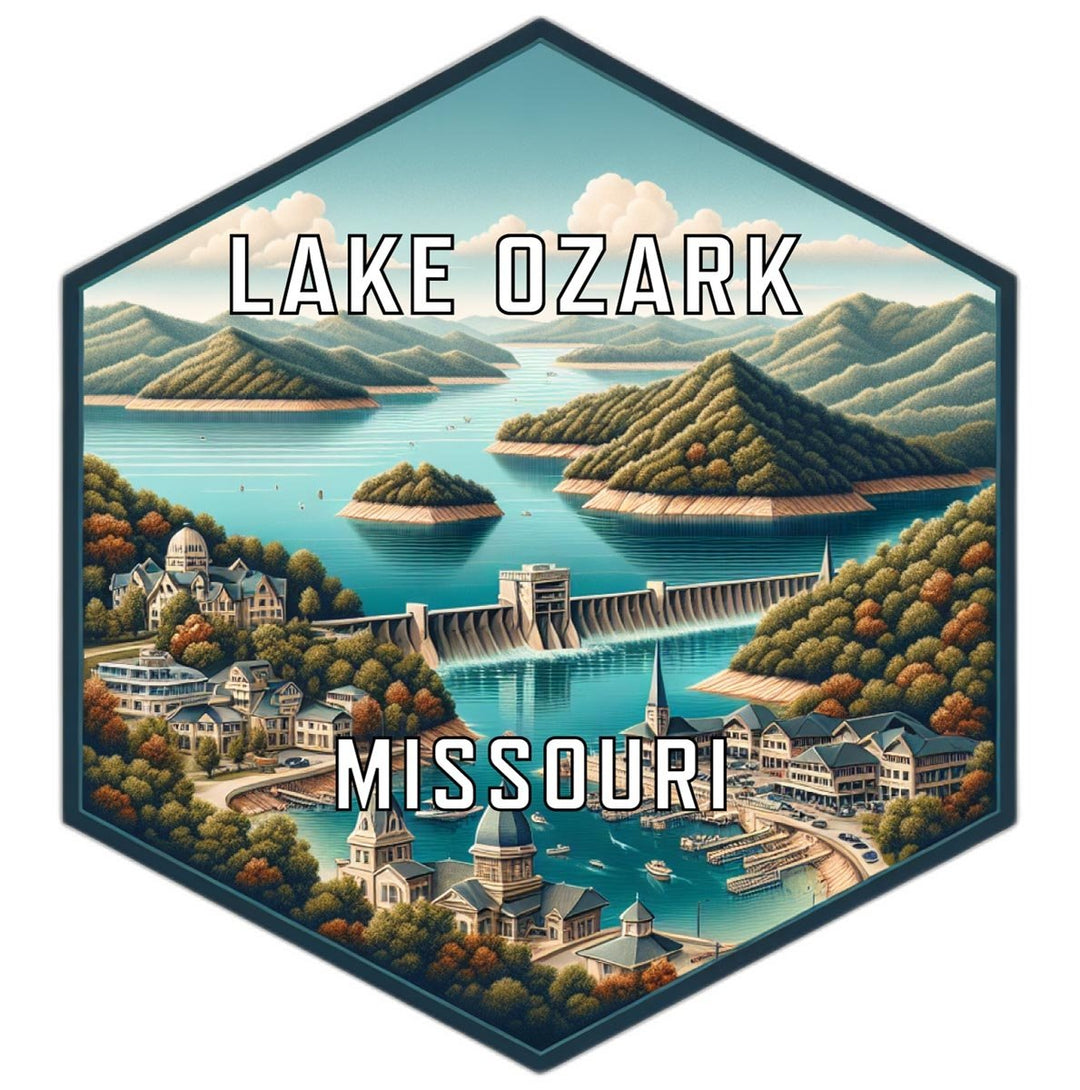 Lake Ozark Missouri Souvenir Travel Destination Die Cut Hexagon Fridge Magnet Image 1