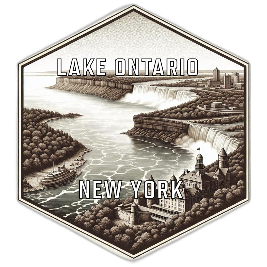 Lake Ontario York Souvenir Travel Destination Die Cut Hexagon Fridge Magnet Image 1