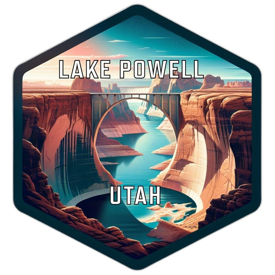 Lake Powell Utah Souvenir Travel Destination Die Cut Hexagon Fridge Magnet Image 1