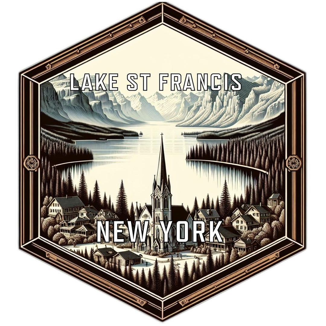 Lake St Francis York Souvenir Travel Destination Die Cut Hexagon Fridge Magnet Image 1