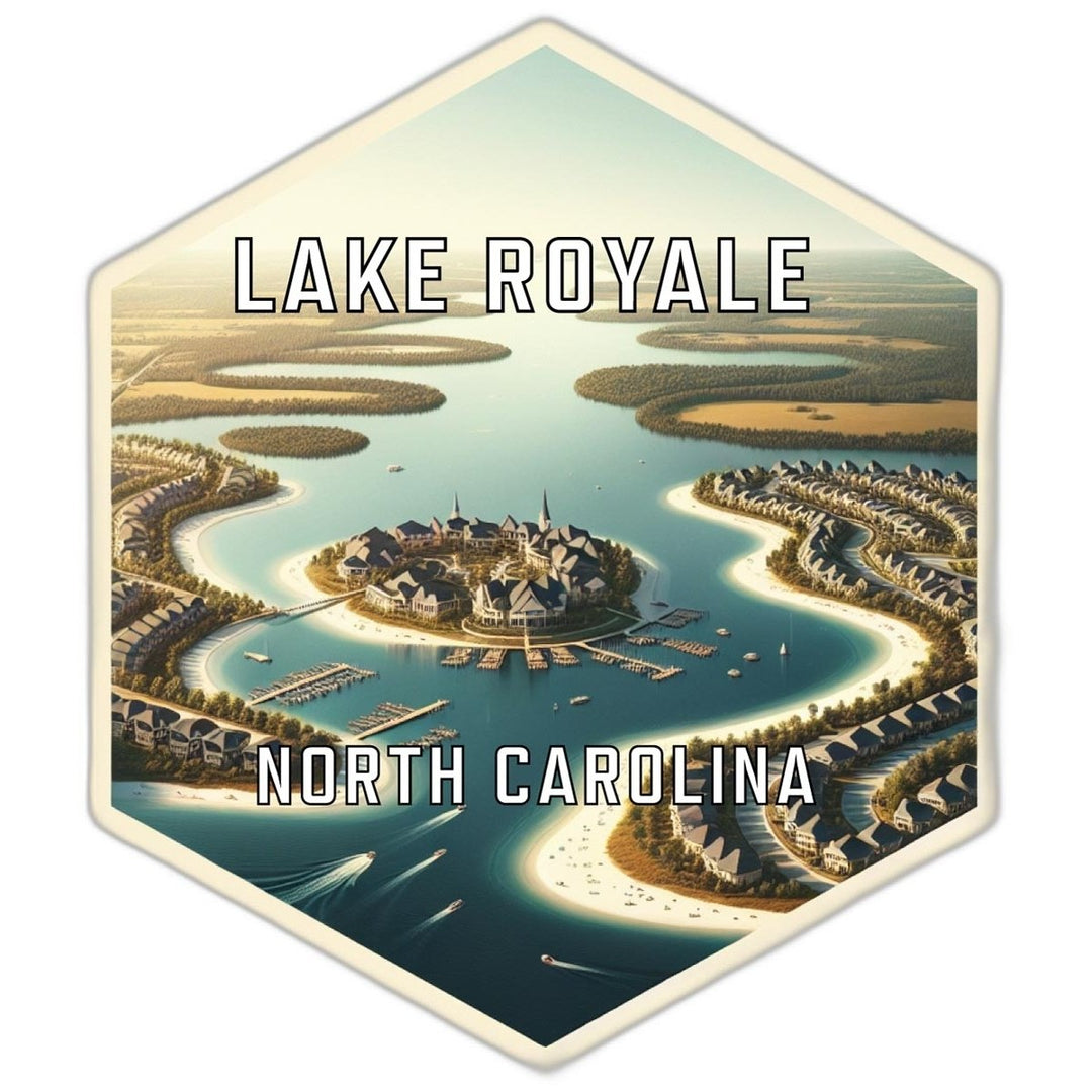 Lake Royale North Carolina Souvenir Travel Destination Die Cut Hexagon Fridge Magnet Image 1