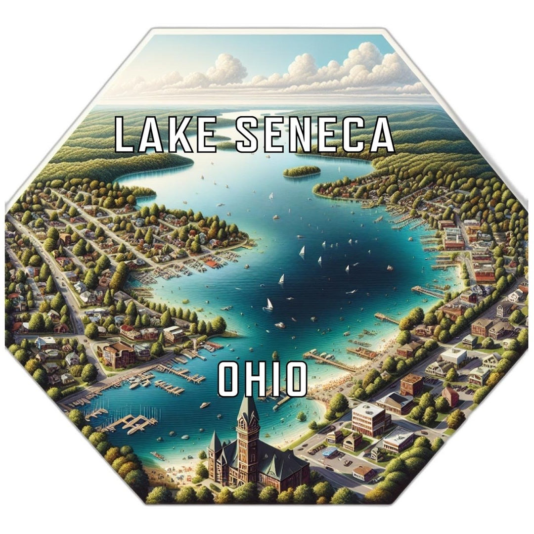 Lake Seneca Ohio Souvenir Travel Destination Die Cut Hexagon Fridge Magnet Image 1