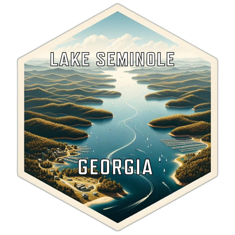 Lake Seminole Georgia Souvenir Travel Destination Die Cut Hexagon Fridge Magnet Image 1