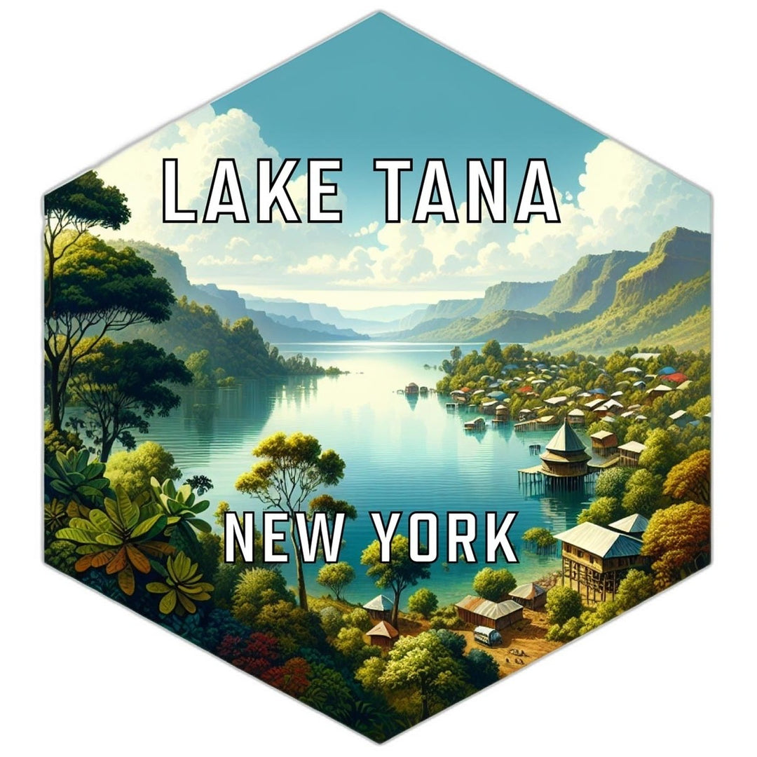 Lake Tana York Souvenir Travel Destination Die Cut Hexagon Fridge Magnet Image 1