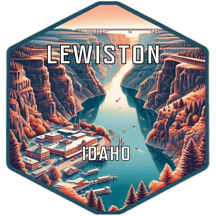 Lewiston Idaho Souvenir Travel Destination Die Cut Hexagon Fridge Magnet Image 1