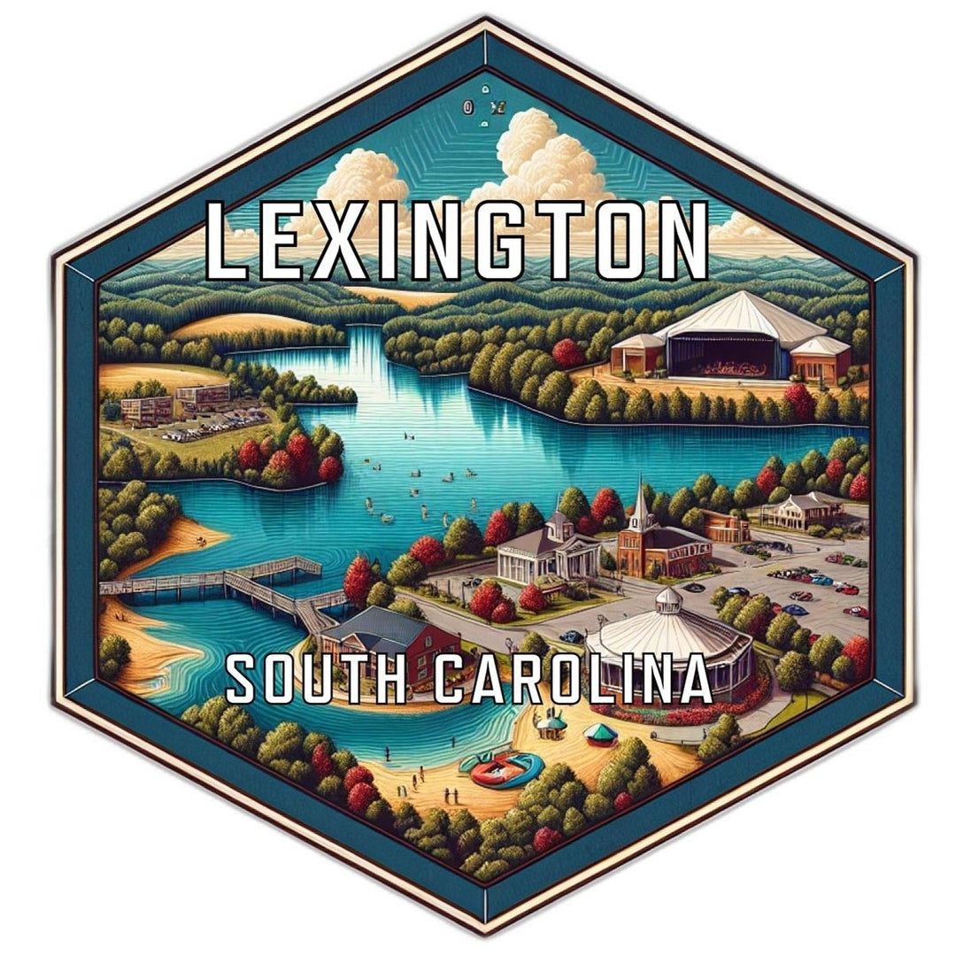 Lexington South Carolina Souvenir Travel Destination Die Cut Hexagon Fridge Magnet Image 1