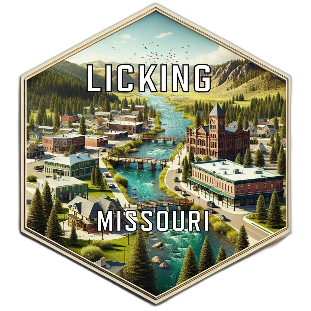 Licking Missouri Souvenir Travel Destination Die Cut Hexagon Fridge Magnet Image 1