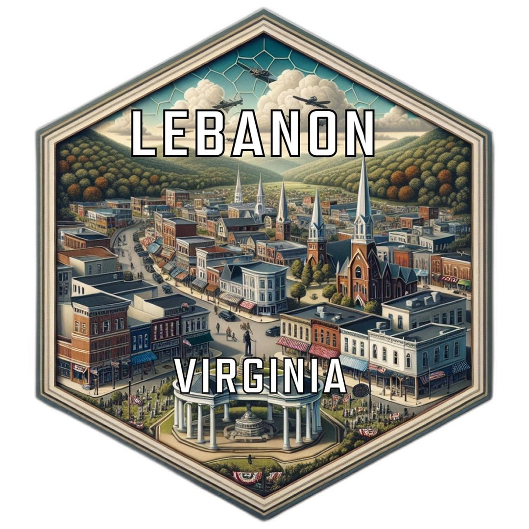 Lebanon Virginia Souvenir Travel Destination Die Cut Hexagon Fridge Magnet Image 1