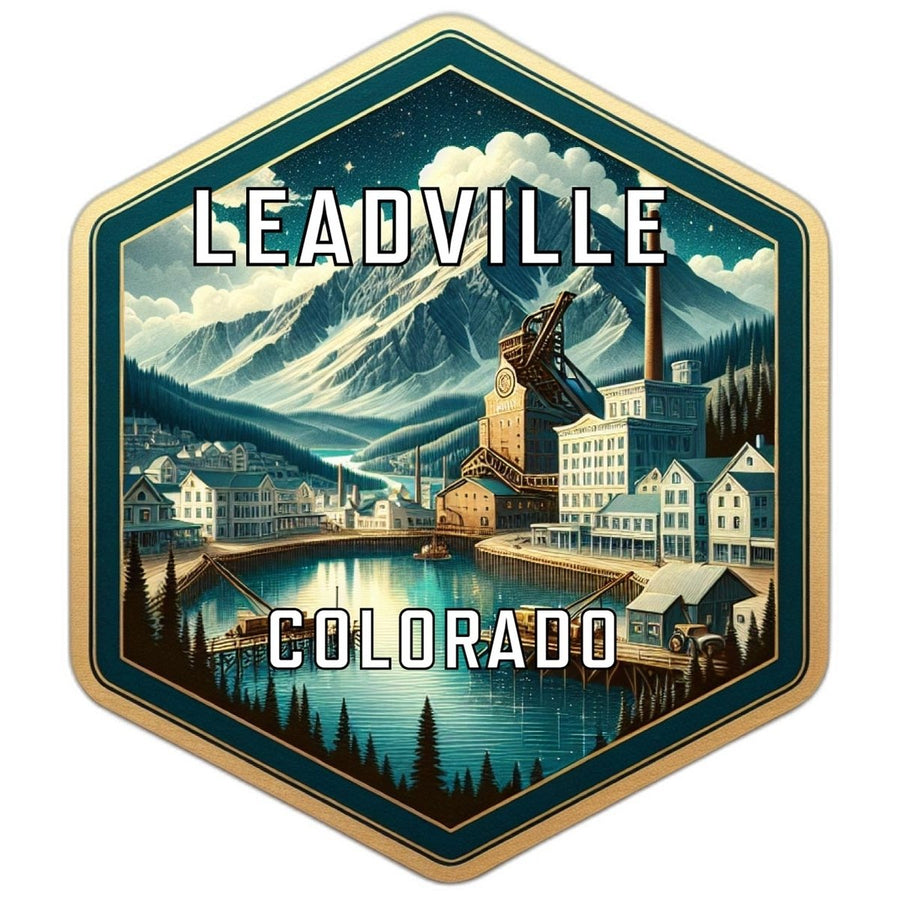 Leadville Colorado Souvenir Travel Destination Die Cut Hexagon Fridge Magnet Image 1