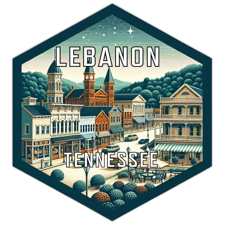 Lebanon Tennessee Souvenir Travel Destination Die Cut Hexagon Fridge Magnet Image 1