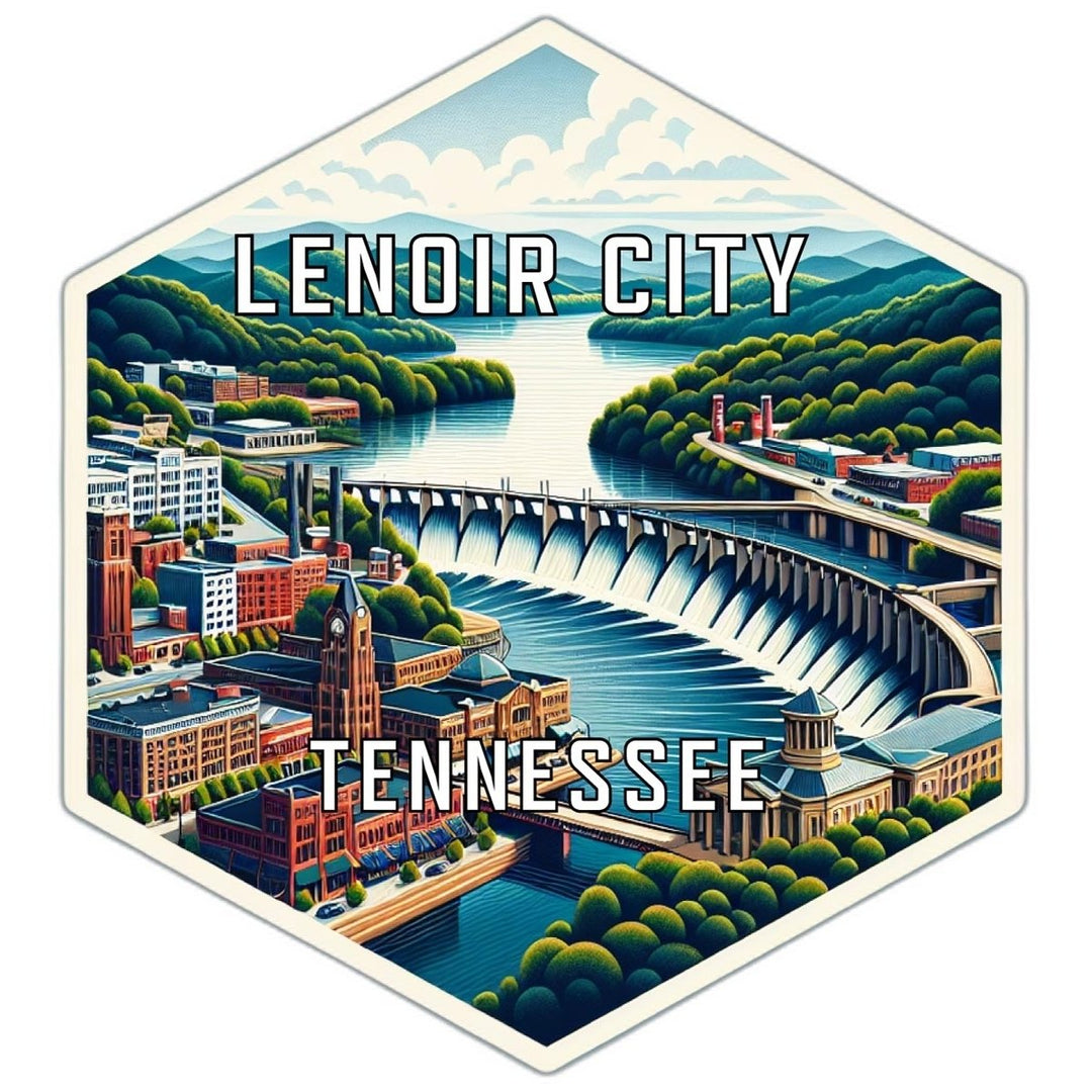 Lenoir City Tennessee Souvenir Travel Destination Die Cut Hexagon Fridge Magnet Image 1