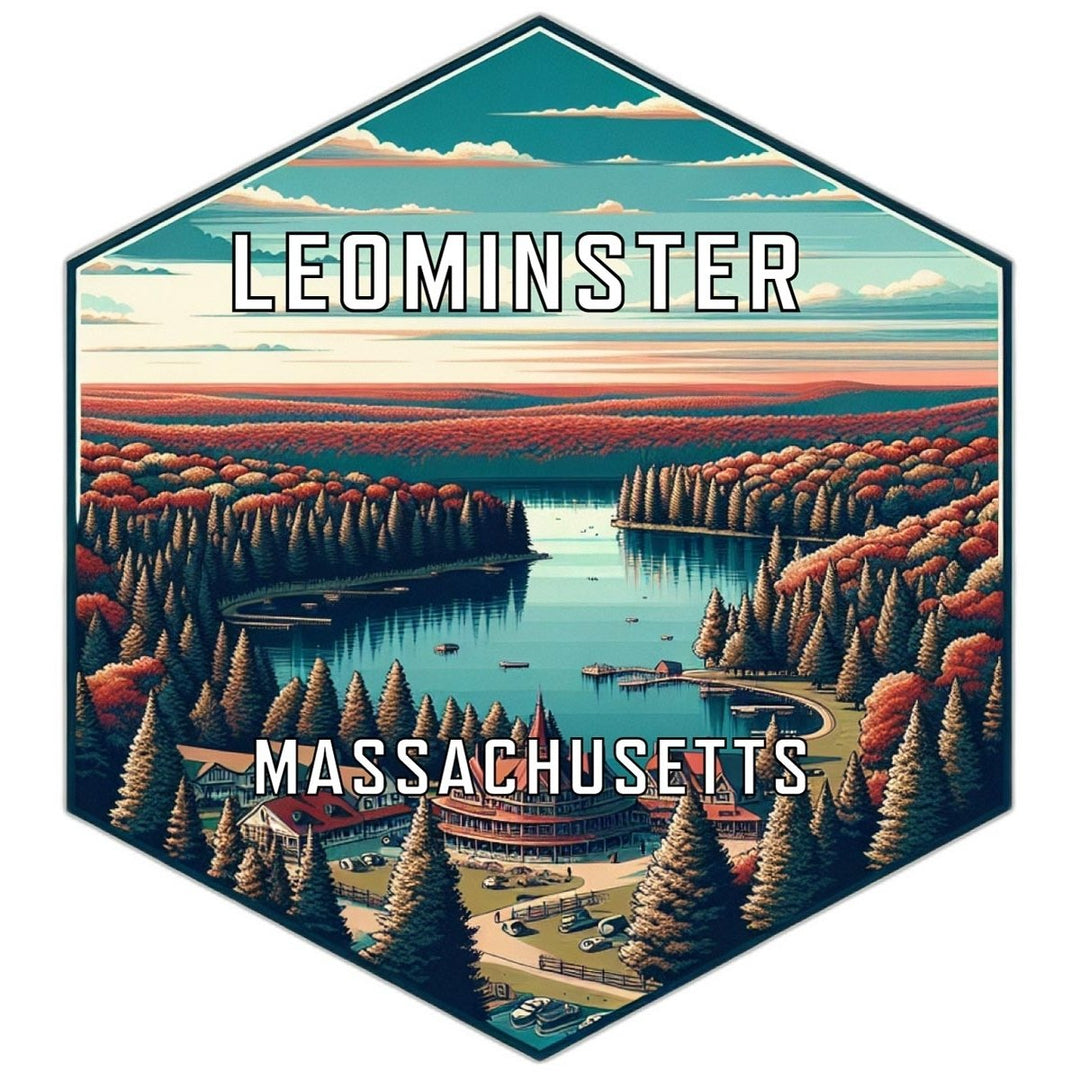 Leominster Massachusetts Souvenir Travel Destination Die Cut Hexagon Fridge Magnet Image 1