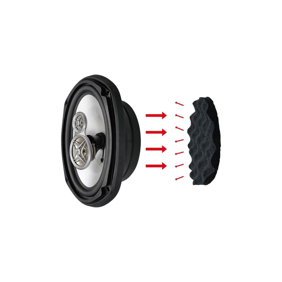 6x9 Car Speaker Baffles -Foldable Silicone Foam for Enhanced Sound Includes Pair of Rings and Foam Baffles Pipemans Image 2