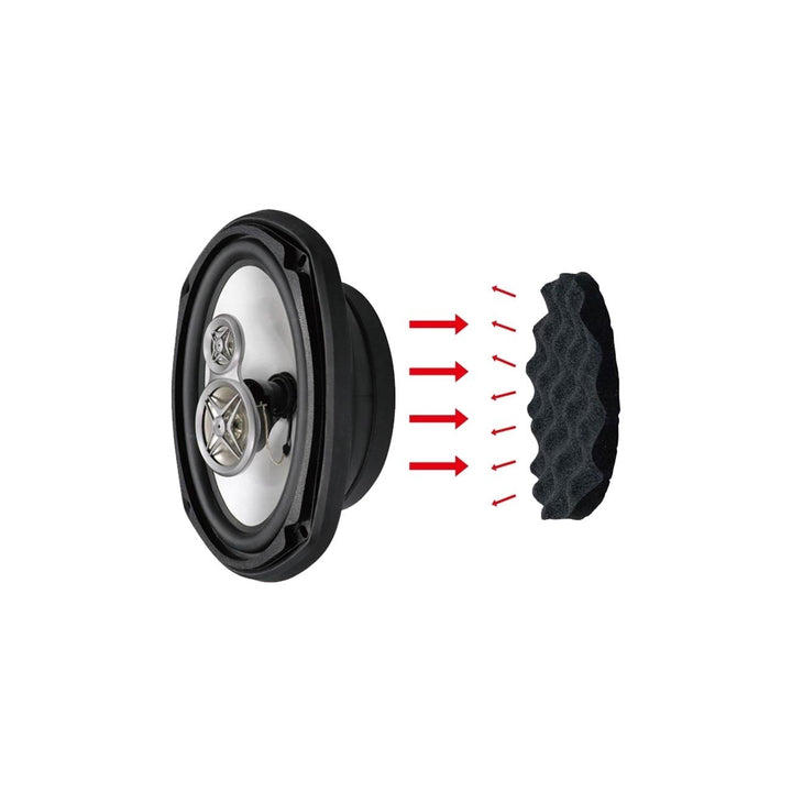 6x9 Car Speaker Baffles -Foldable Silicone Foam for Enhanced Sound Includes Pair of Rings and Foam Baffles Pipemans Image 2