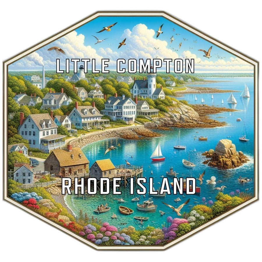 Little Compton Rhode Island Souvenir Travel Destination Die Cut Hexagon Fridge Magnet Image 1