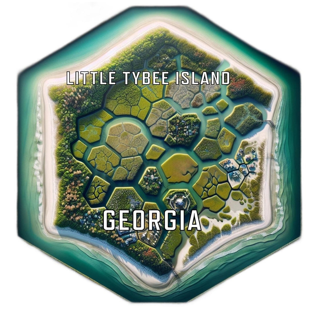 Little Tybee Island Georgia Souvenir Travel Destination Die Cut Hexagon Fridge Magnet Image 1