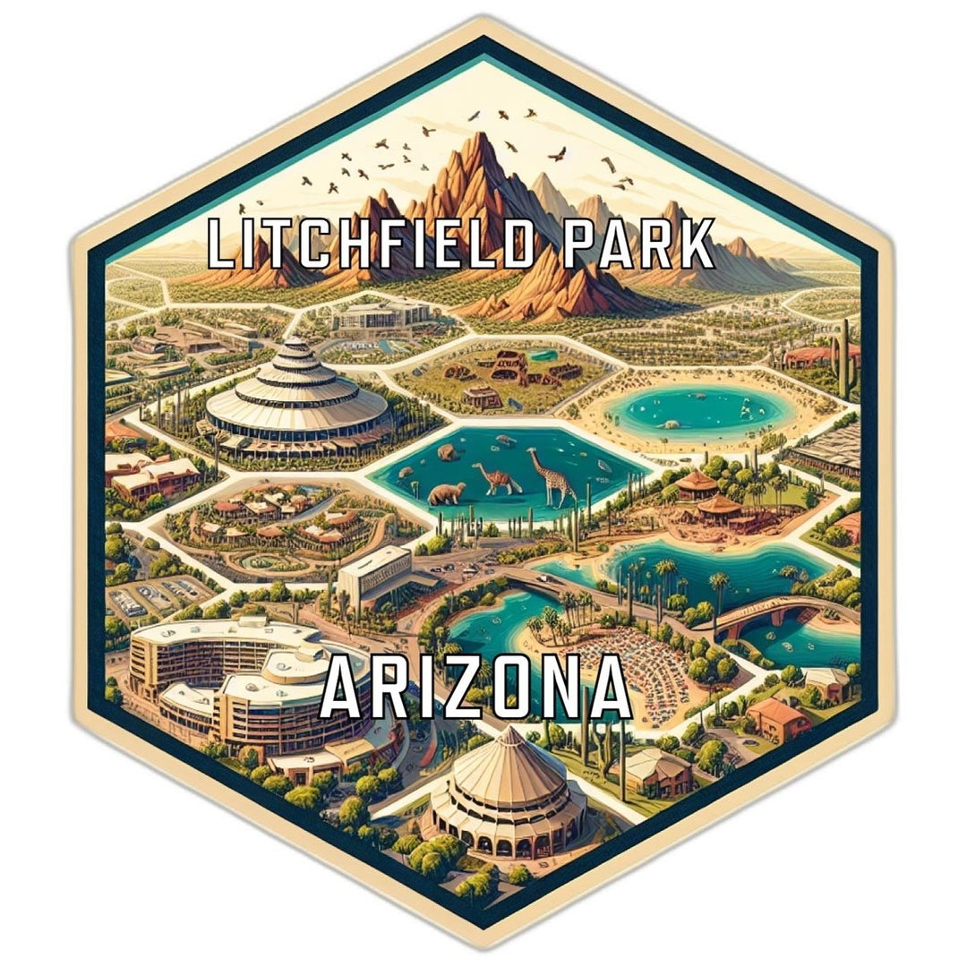 Litchfield Park Arizona Souvenir Travel Destination Die Cut Hexagon Fridge Magnet Image 1