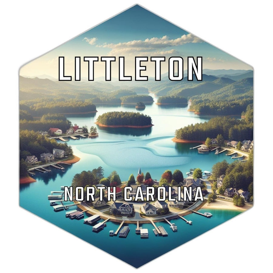 Littleton North Carolina Souvenir Travel Destination Die Cut Hexagon Fridge Magnet Image 1