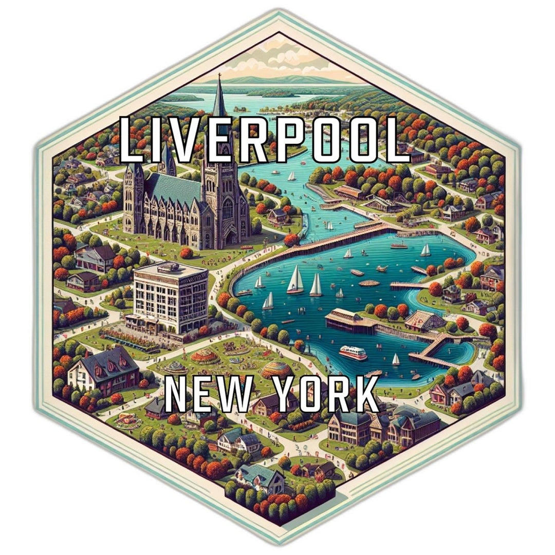 Liverpool York Souvenir Travel Destination Die Cut Hexagon Fridge Magnet Image 1