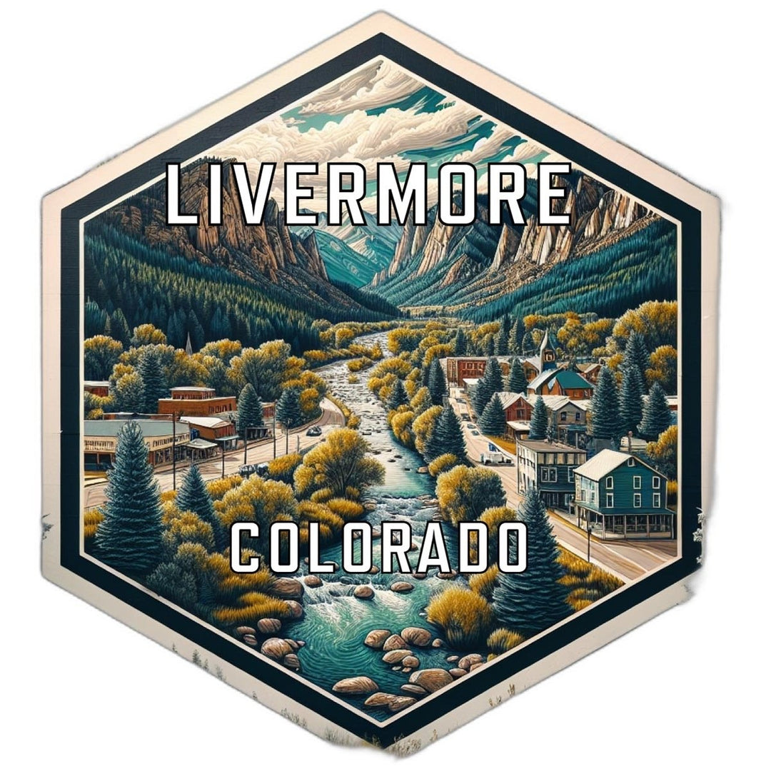 Livermore Colorado Souvenir Travel Destination Die Cut Hexagon Fridge Magnet Image 1