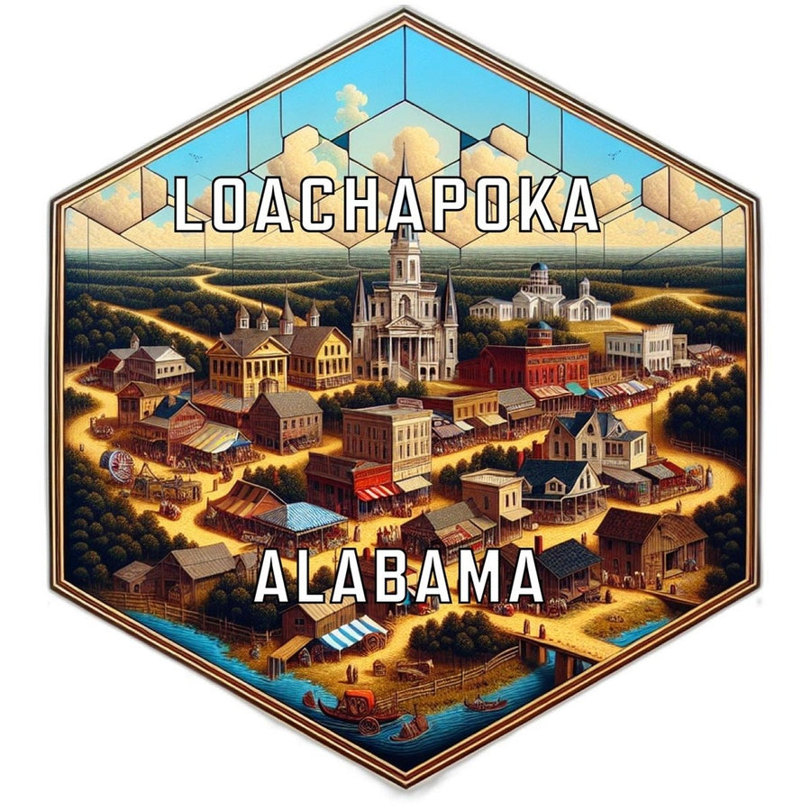 Loachapoka Alabama Souvenir Travel Destination Die Cut Hexagon Fridge Magnet Image 1