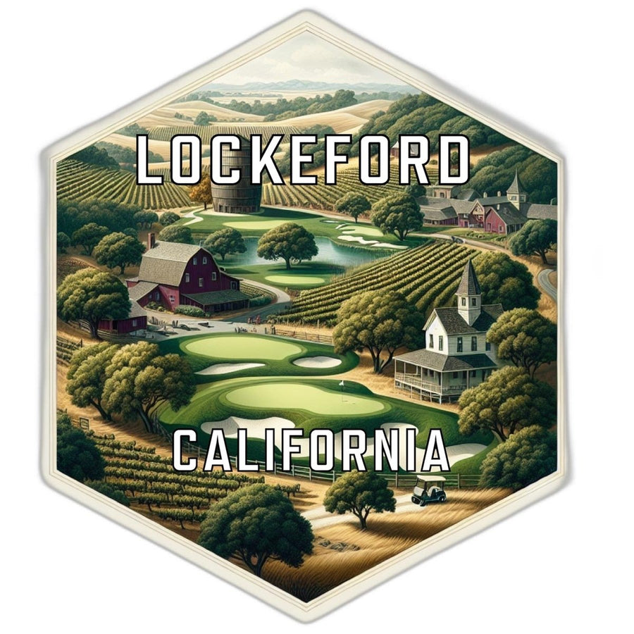 Lockeford California Souvenir Travel Destination Die Cut Hexagon Fridge Magnet Image 1