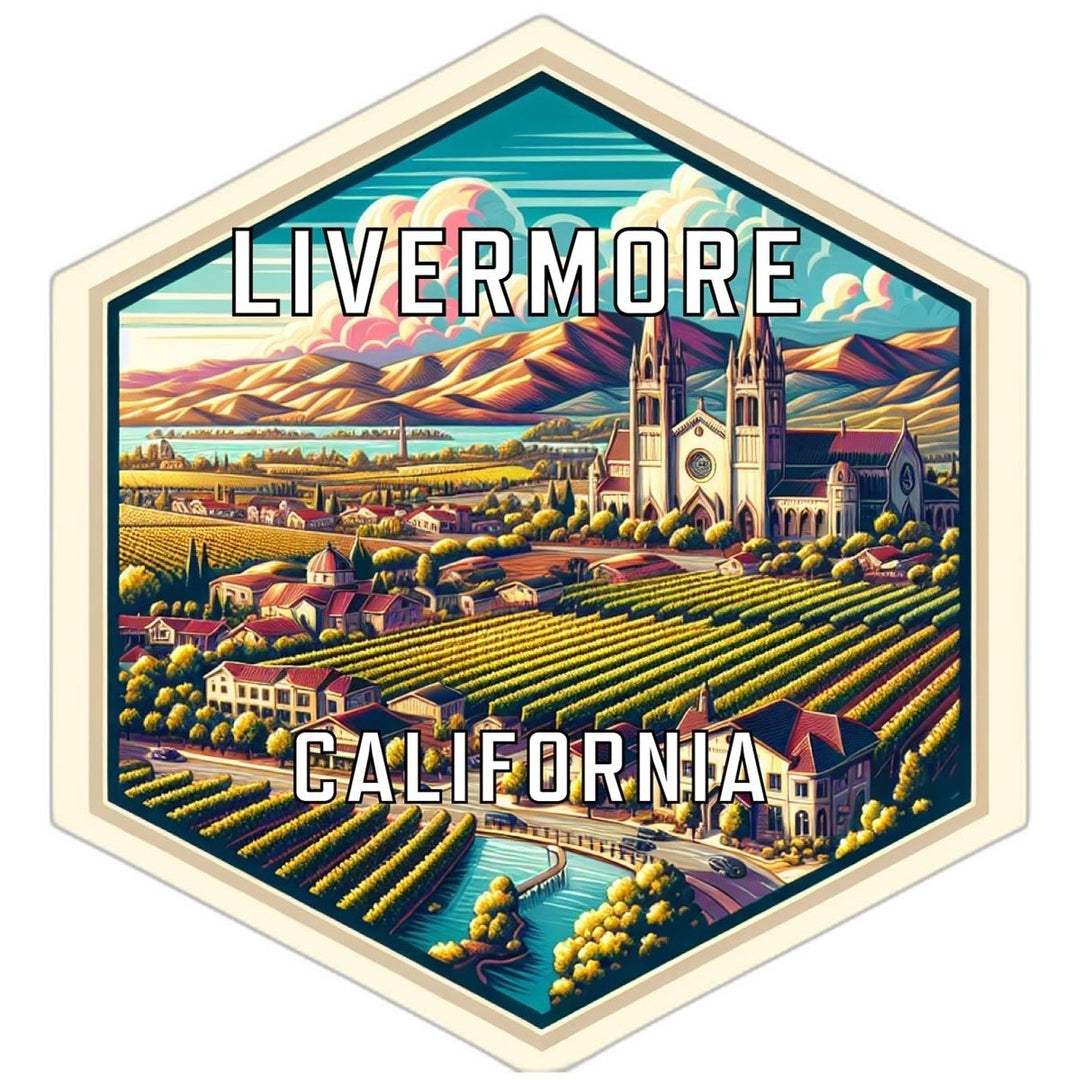 Livermore California Souvenir Travel Destination Die Cut Hexagon Fridge Magnet Image 1