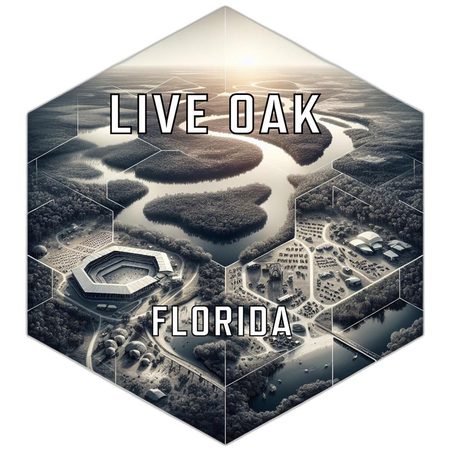 Live Oak Florida Souvenir Travel Destination Die Cut Hexagon Fridge Magnet Image 1