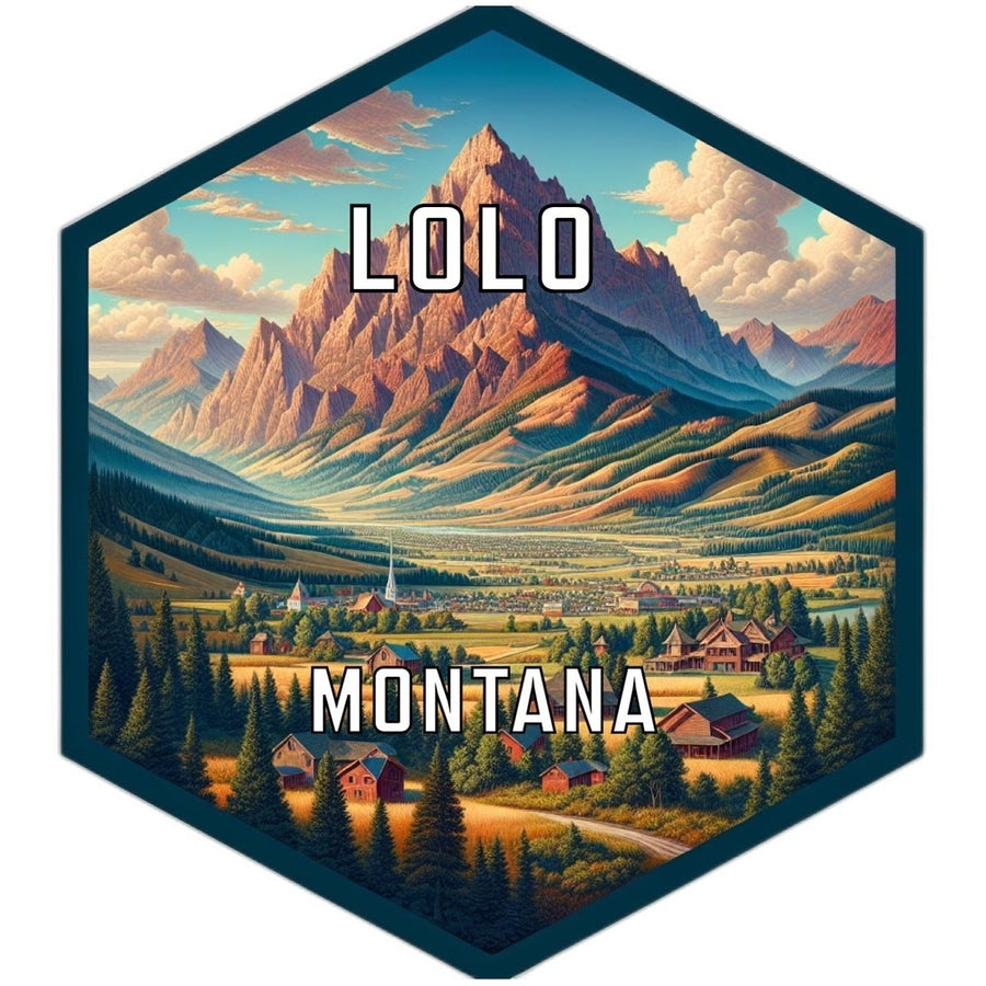 Lolo Montana Souvenir Travel Destination Die Cut Hexagon Fridge Magnet Image 1