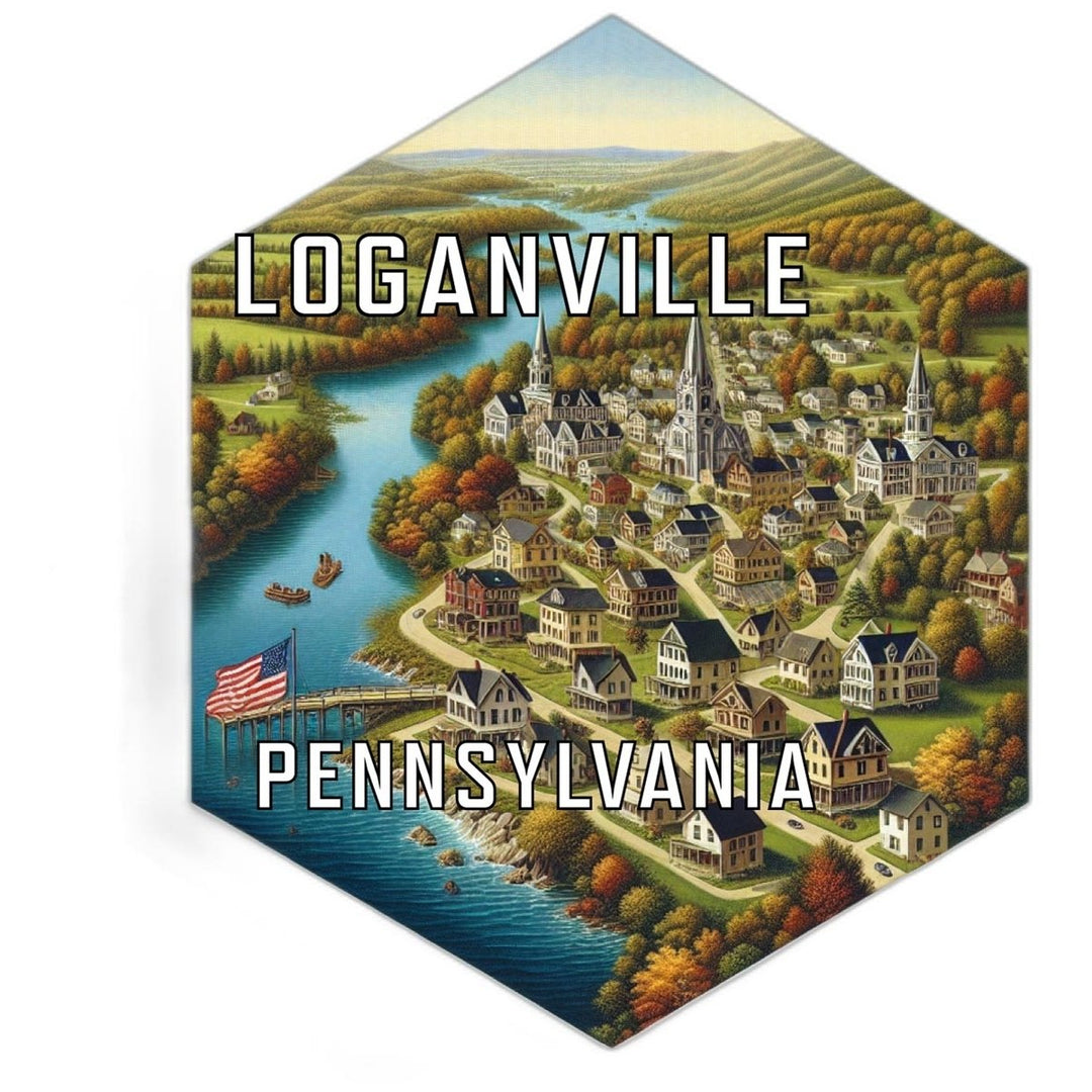 Loganville Pennsylvania Souvenir Travel Destination Die Cut Hexagon Fridge Magnet Image 1