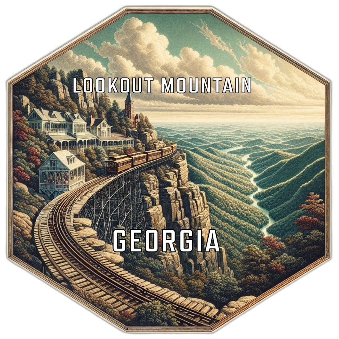 Lookout Mountain Georgia Souvenir Travel Destination Die Cut Hexagon Fridge Magnet Image 1