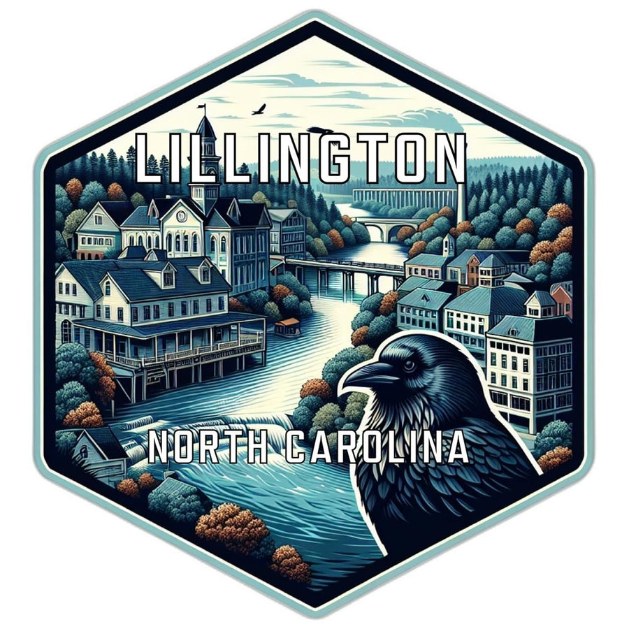 Lillington North Carolina Souvenir Travel Destination Die Cut Hexagon Fridge Magnet Image 1