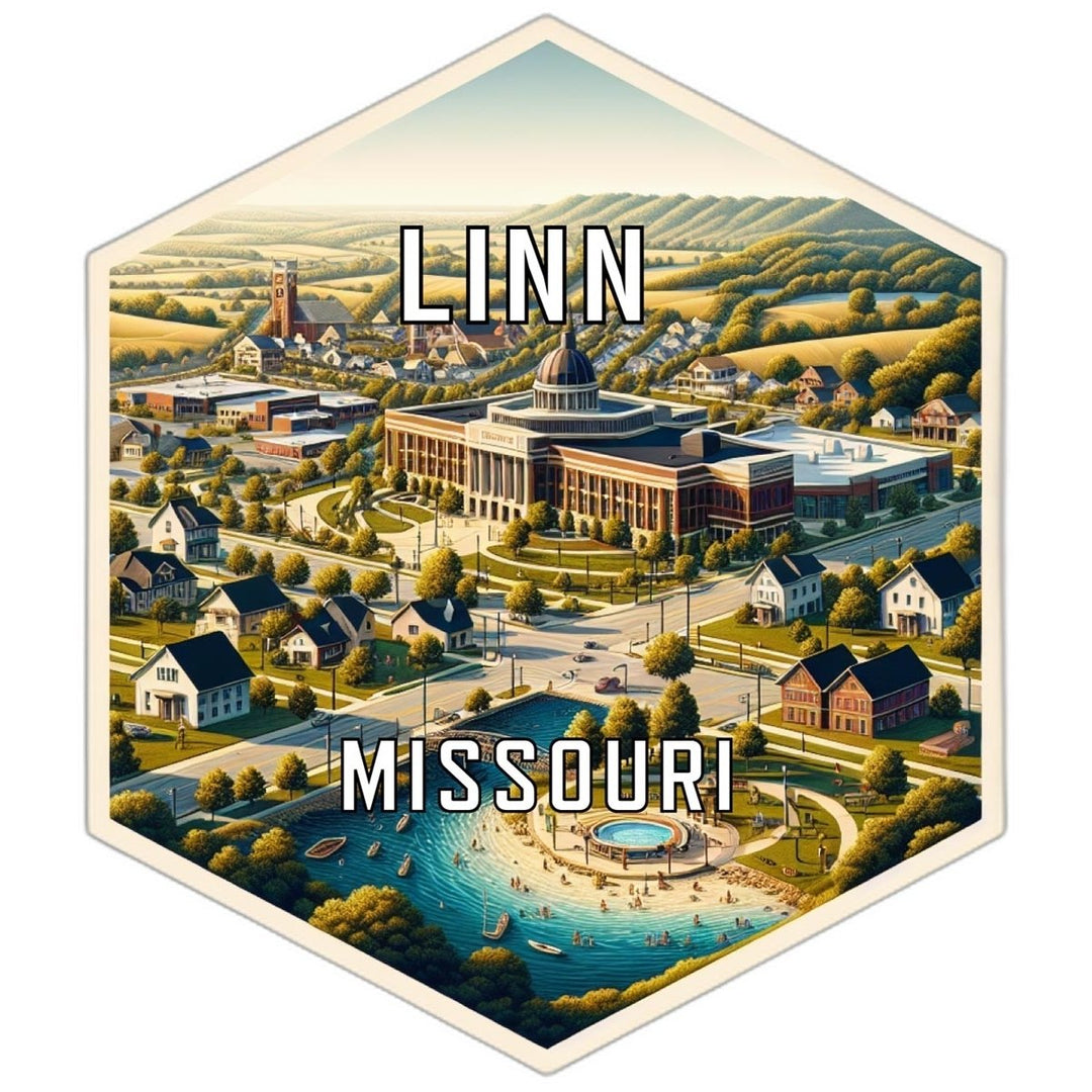 Linn Missouric Souvenir Travel Destination Die Cut Hexagon Fridge Magnet Image 1