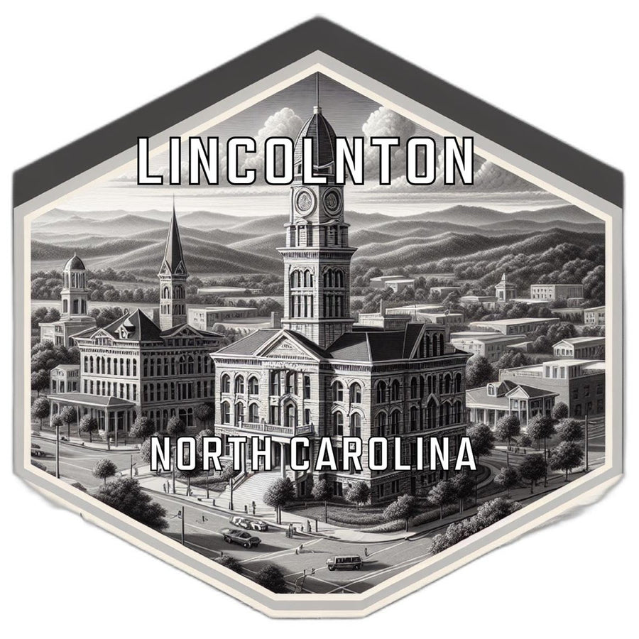 Lincolnton North Carolina Souvenir Travel Destination Die Cut Hexagon Fridge Magnet Image 1