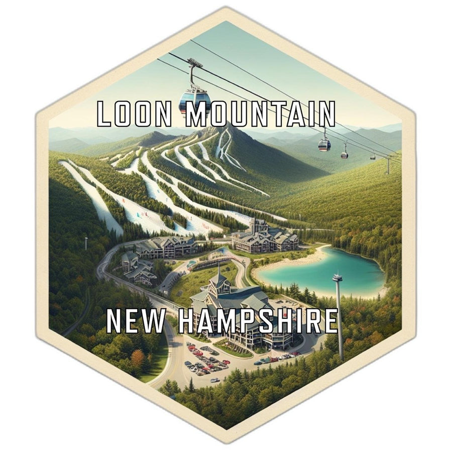 Loon Mountain Hampshire Souvenir Travel Destination Die Cut Hexagon Fridge Magnet Image 1