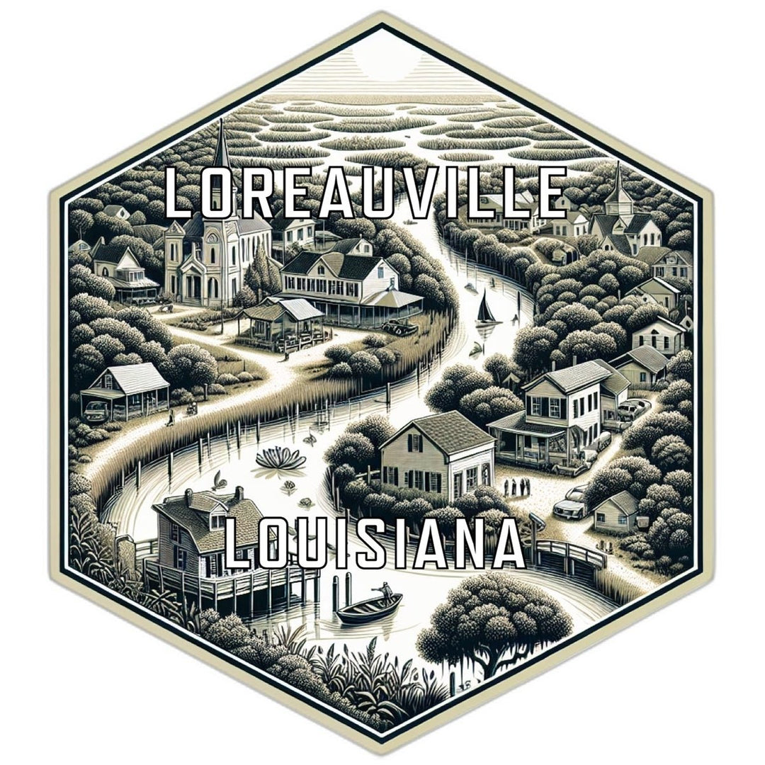 Loreauville Louisiana Souvenir Travel Destination Die Cut Hexagon Fridge Magnet Image 1