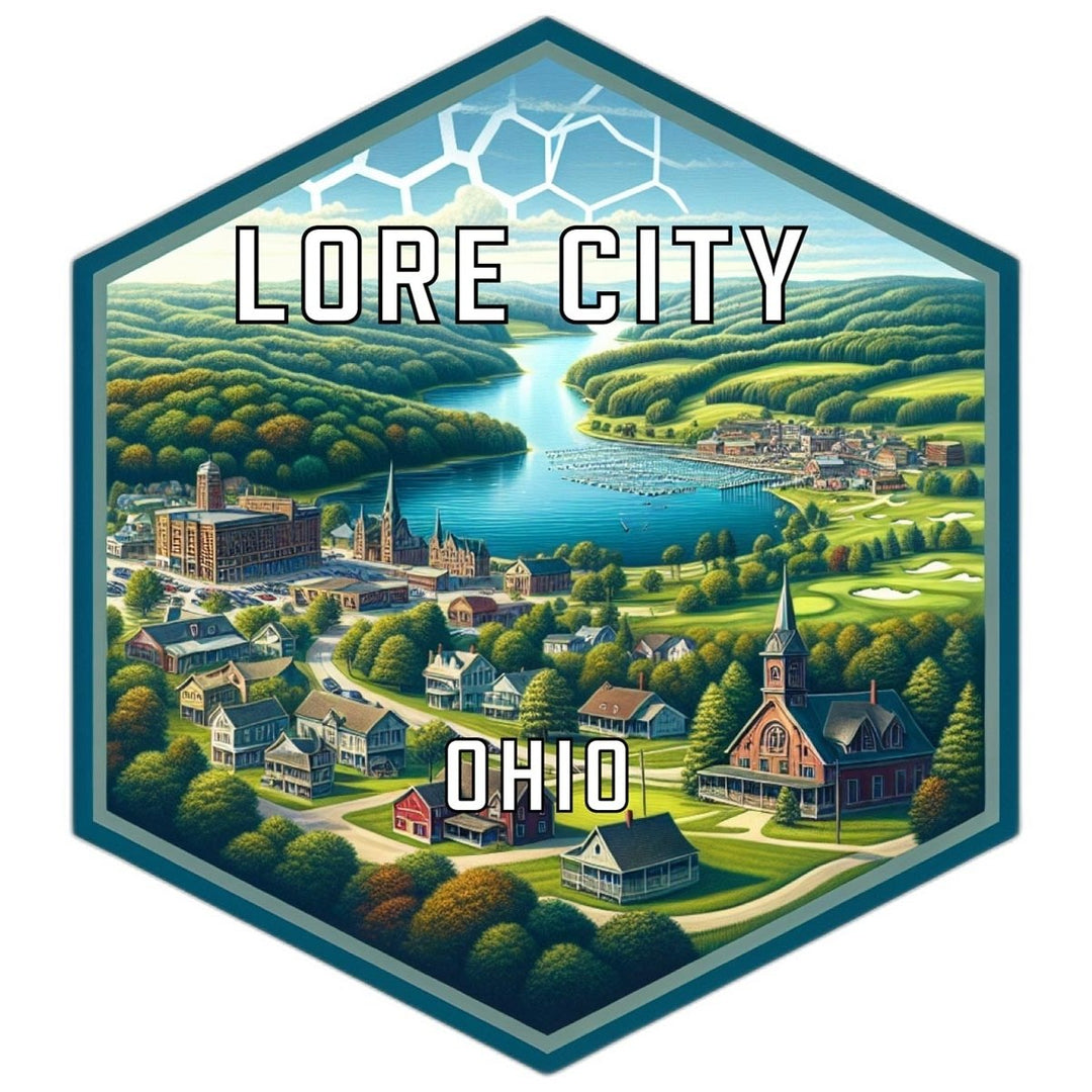 Lore City Ohio Souvenir Travel Destination Die Cut Hexagon Fridge Magnet Image 1