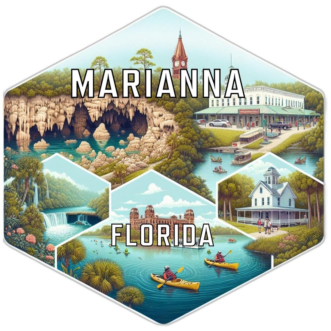 Marianna Florida Souvenir Travel Destination Die Cut Hexagon Fridge Magnet Image 1