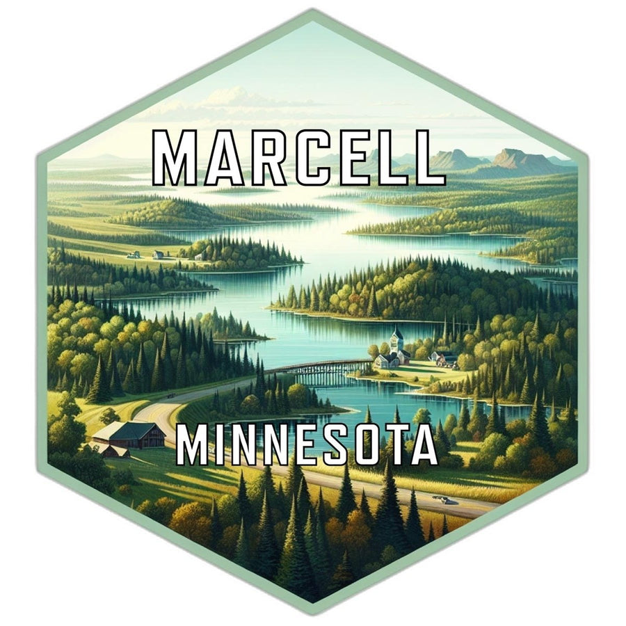 Marcell Minnesota Souvenir Travel Destination Die Cut Hexagon Fridge Magnet Image 1