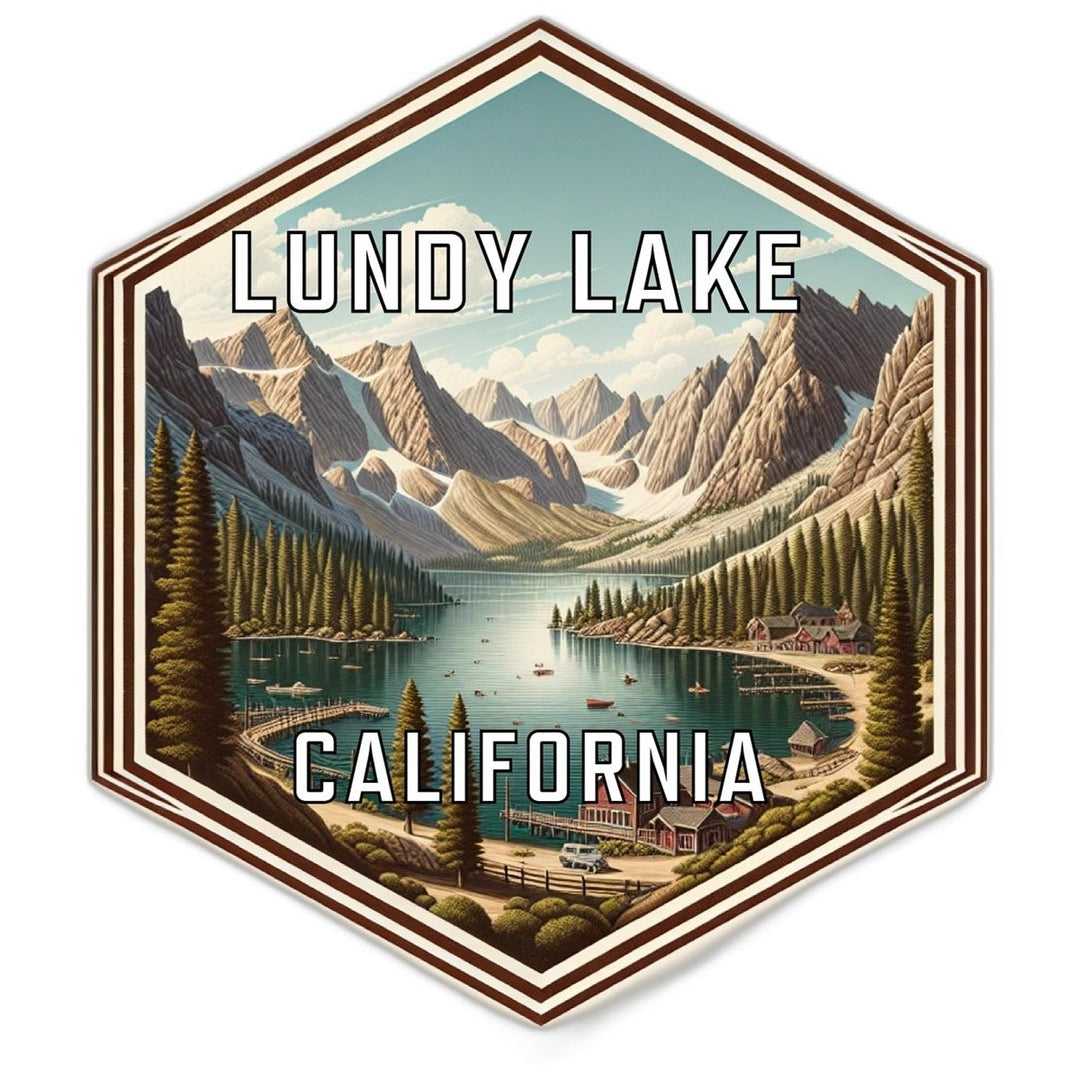 Lundy Lake California Souvenir Travel Destination Die Cut Hexagon Fridge Magnet Image 1