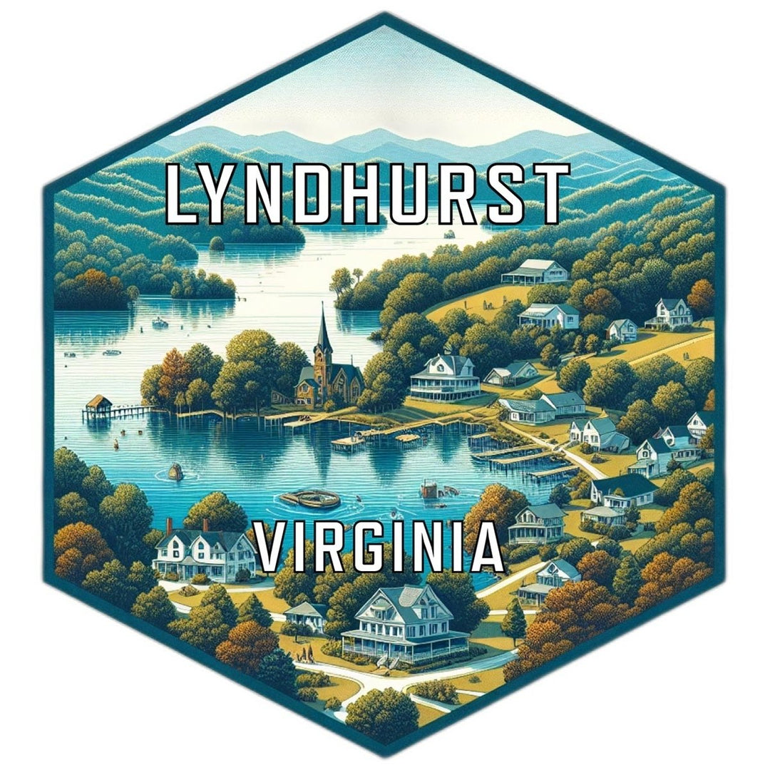 Lyndhurst Virginia Souvenir Travel Destination Die Cut Hexagon Fridge Magnet Image 1