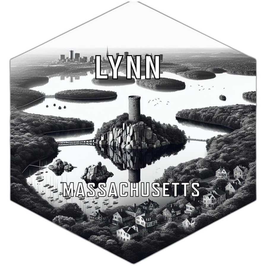 Lynn Massachusetts Souvenir Travel Destination Die Cut Hexagon Fridge Magnet Image 1