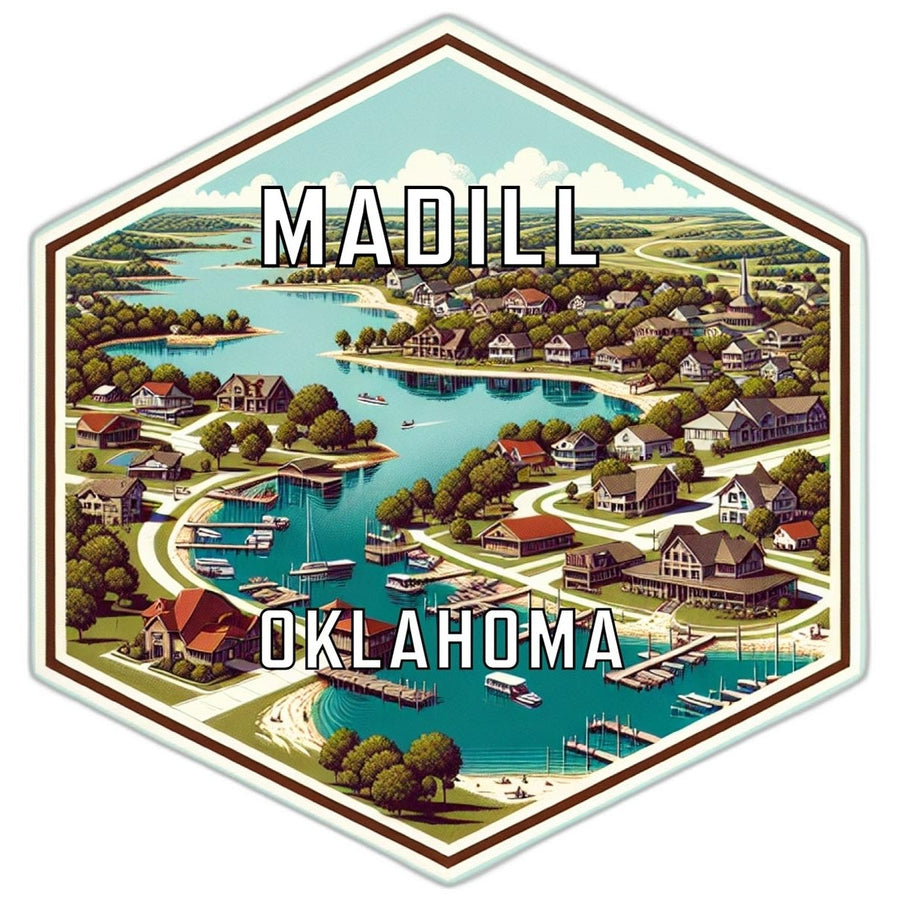 Madill Oklahoma Souvenir Travel Destination Die Cut Hexagon Fridge Magnet Image 1