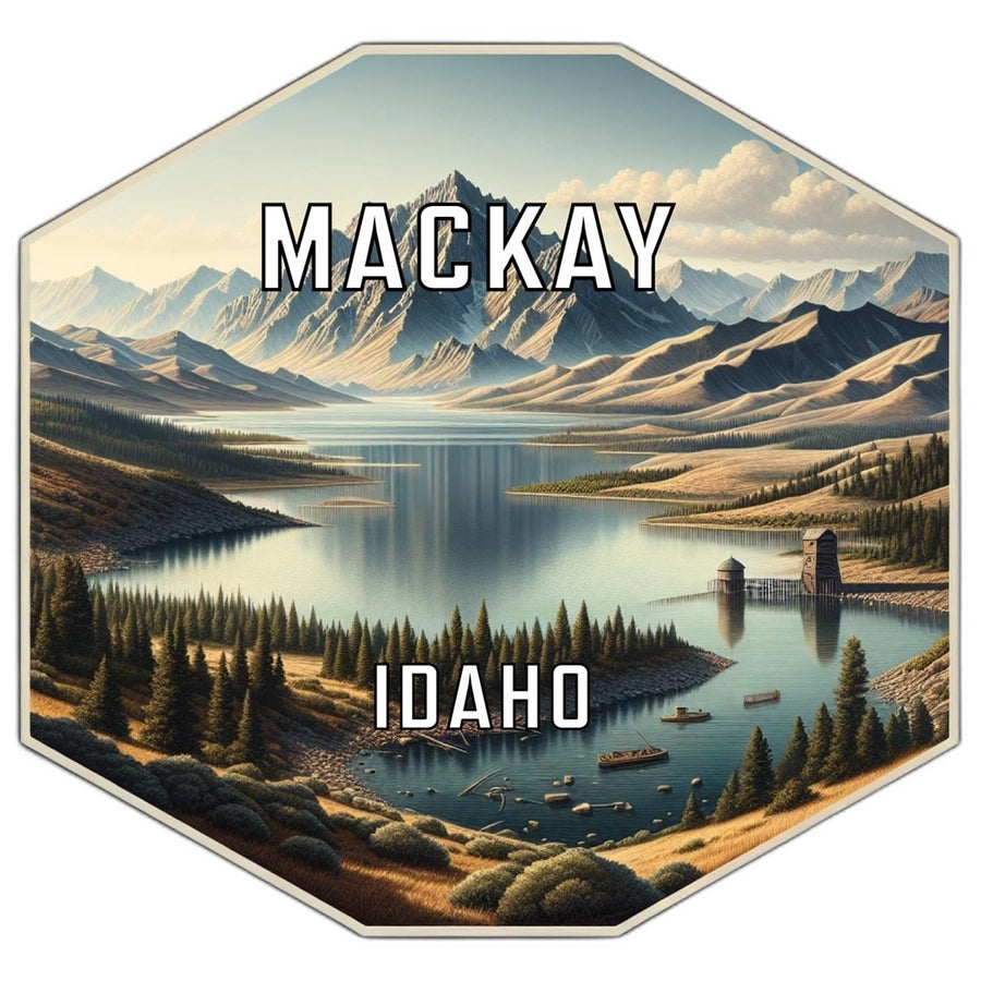 Mackay Idaho Souvenir Travel Destination Die Cut Hexagon Fridge Magnet Image 1