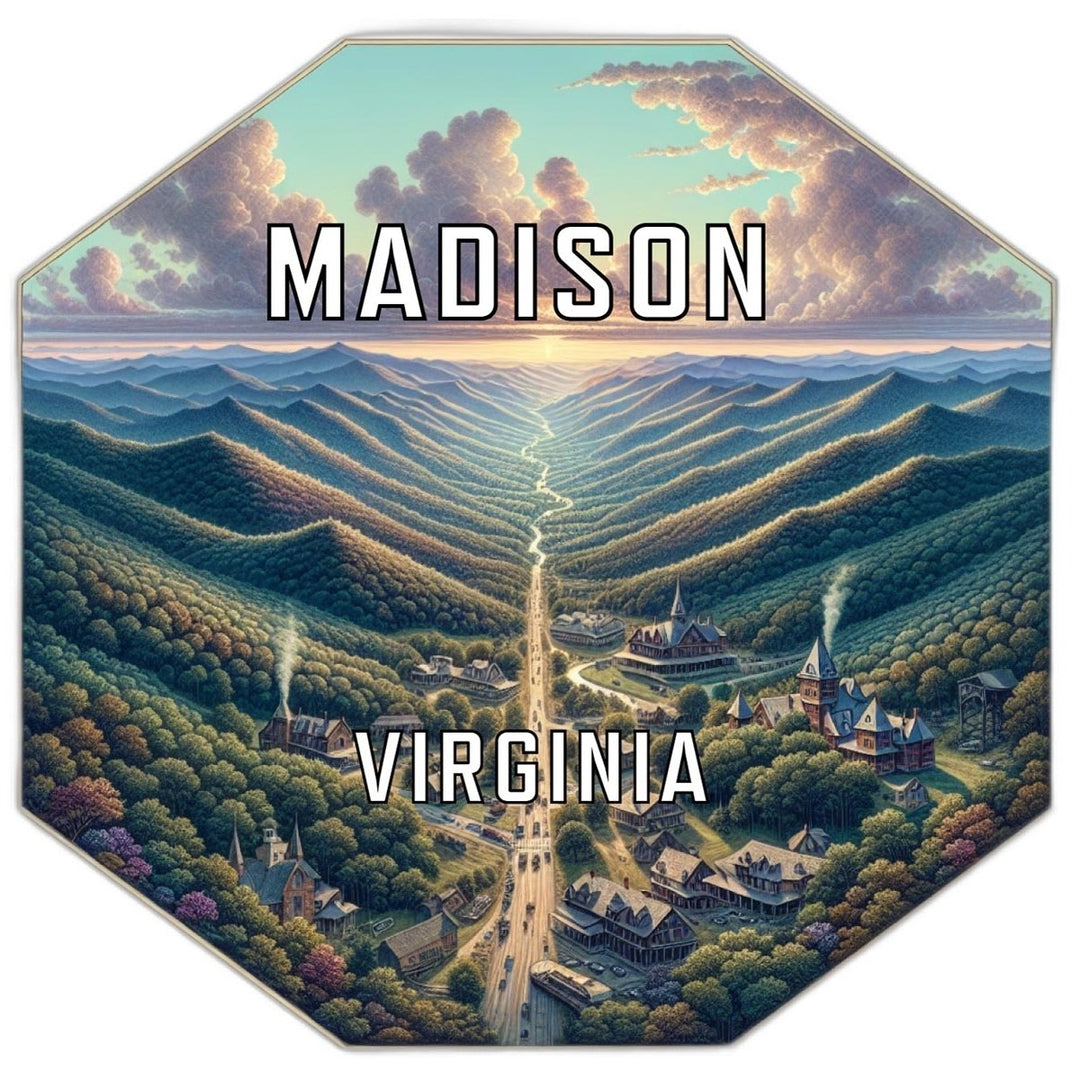 Madison Virginia Souvenir Travel Destination Die Cut Hexagon Fridge Magnet Image 1