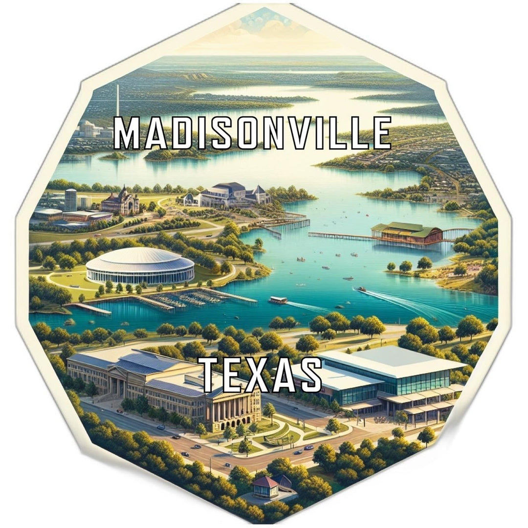 Madisonville Texas Souvenir Travel Destination Die Cut Hexagon Fridge Magnet Image 1