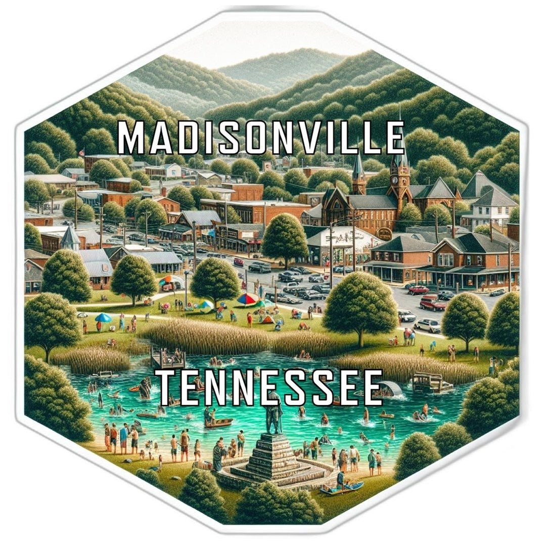 Madisonville Tennessee Souvenir Travel Destination Die Cut Hexagon Fridge Magnet Image 1