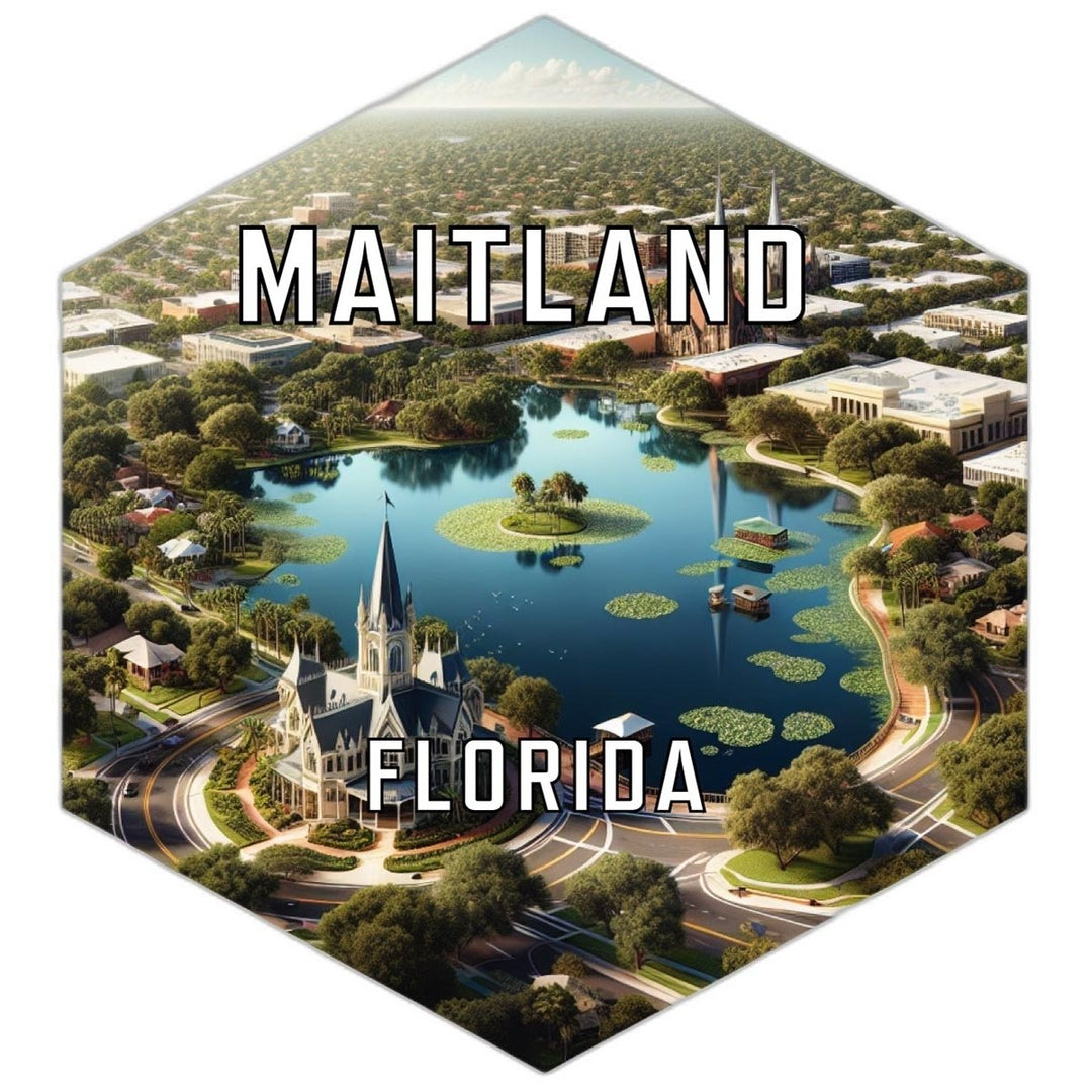 Maitland Florida Souvenir Travel Destination Die Cut Hexagon Fridge Magnet Image 1