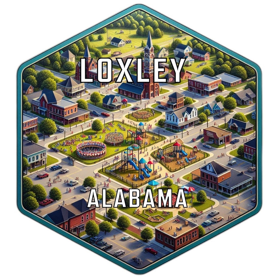 Loxley Alabama Souvenir Travel Destination Die Cut Hexagon Fridge Magnet Image 1