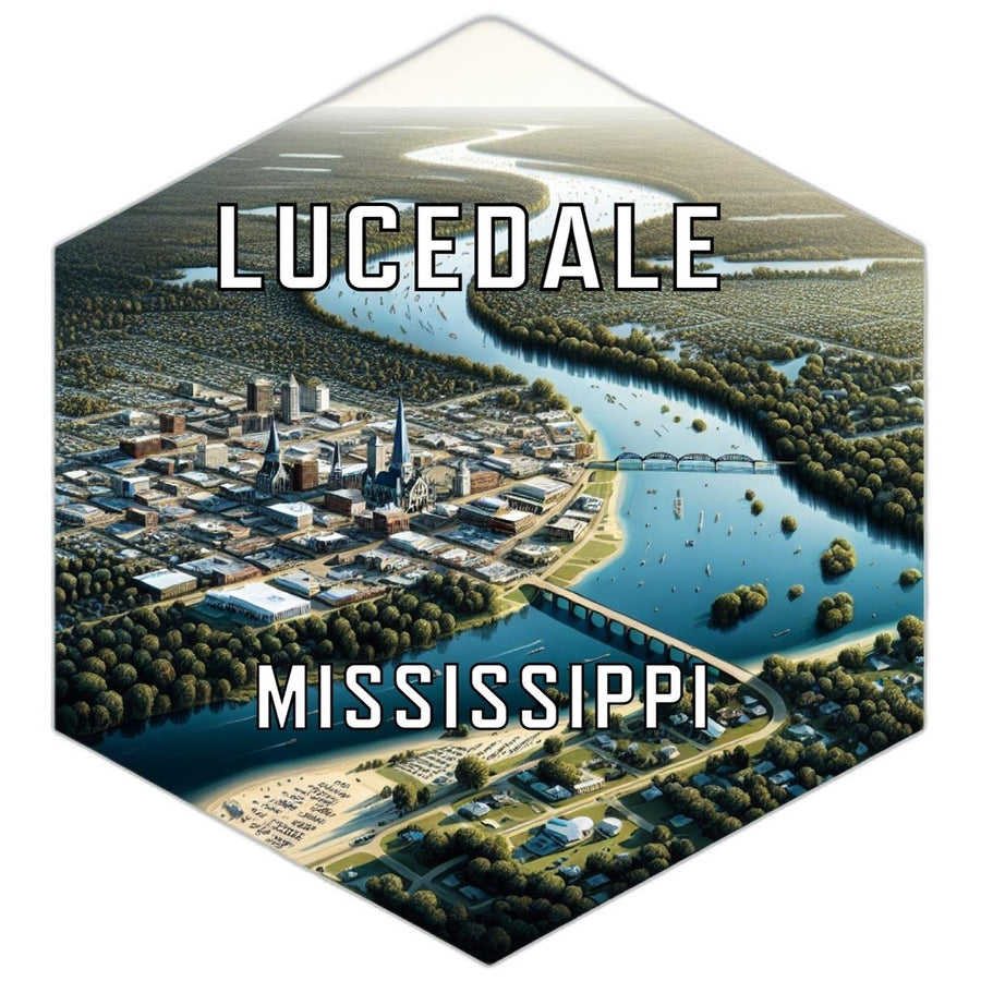 Lucedale Mississippi Souvenir Travel Destination Die Cut Hexagon Fridge Magnet Image 1